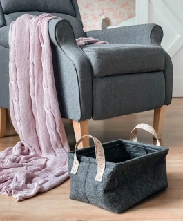 Skládací košík s papírovými uchy - 2 barvy